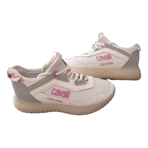 Pre-owned Class Cavalli Cloth Trainers In White