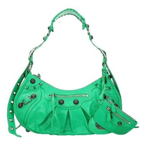 Pre-owned Balenciaga Le Cagole Leather Handbag In Green