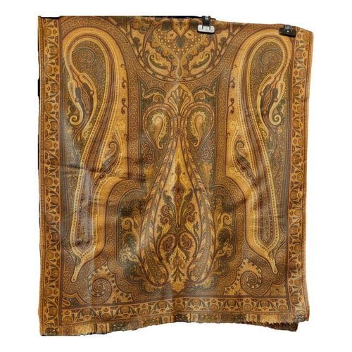 Pre-owned Etro Wool Scarf In Khaki