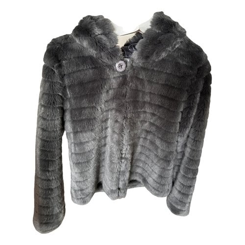 Pre-owned Kate By Laltramoda Faux Fur Coat In Grey