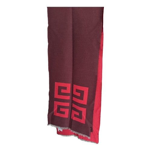Pre-owned Givenchy Scarf & Pocket Square In Burgundy