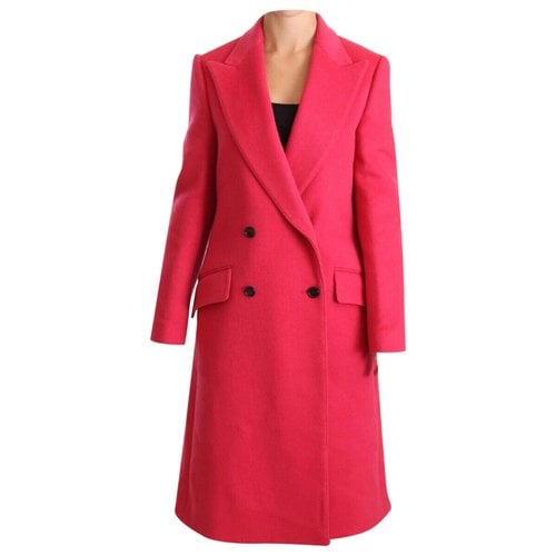 Pre-owned Dolce & Gabbana Wool Trench Coat In Pink