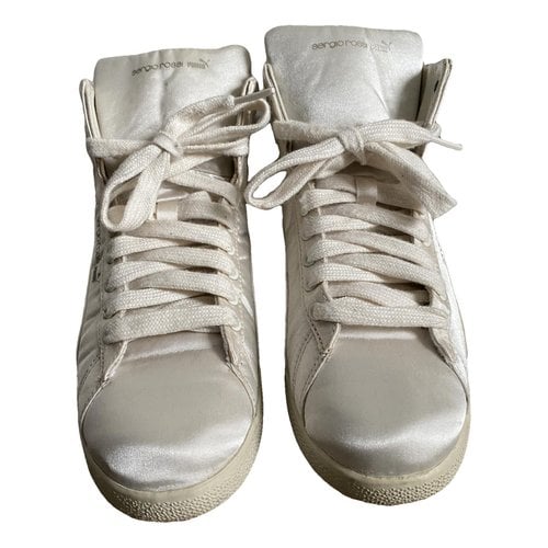 Pre-owned Sergio Rossi Cloth Trainers In White