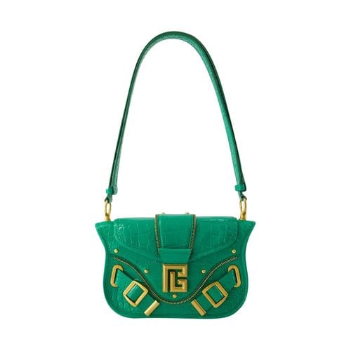 Pre-owned Balmain Leather Handbag In Green