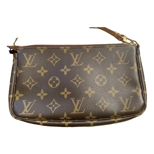 Pre-owned Louis Vuitton Pochette Accessoire Leather Clutch Bag In Multicolour