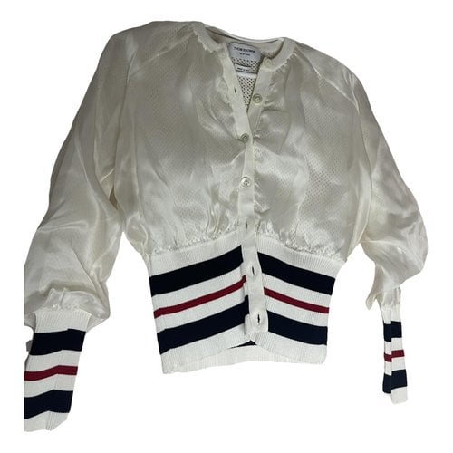 Pre-owned Thom Browne Silk Blouse In White