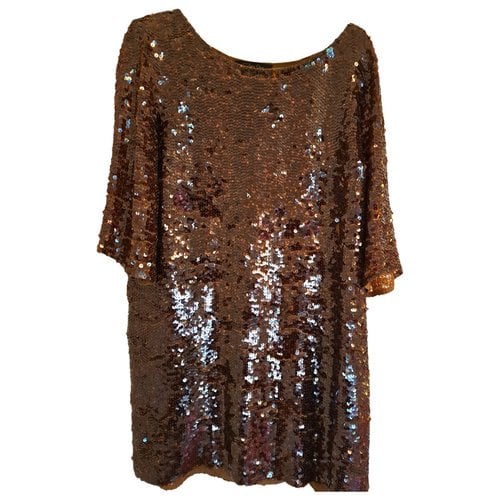 Pre-owned L'autre Chose Glitter Mid-length Dress In Brown