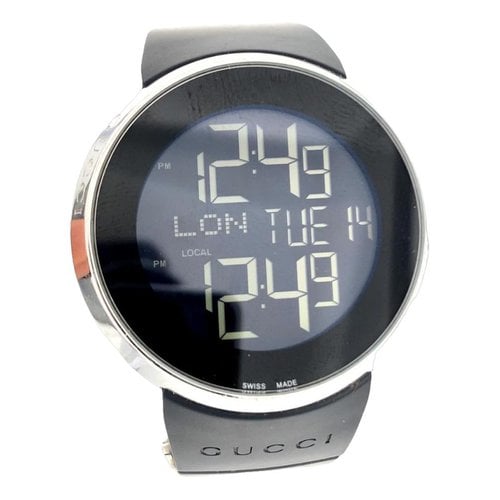 Pre-owned Gucci Digital Watch In Black