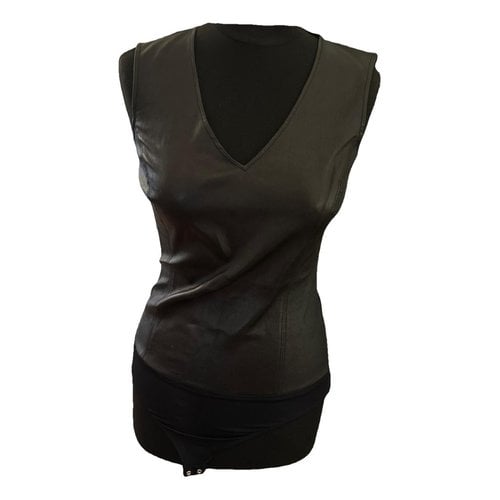 Pre-owned Maison Margiela Leather Top In Black