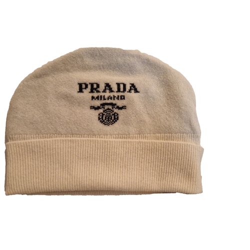 Pre-owned Prada Cashmere Hat In White