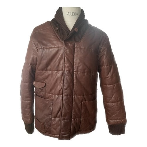 Pre-owned Paul Smith Leather Puffer In Brown