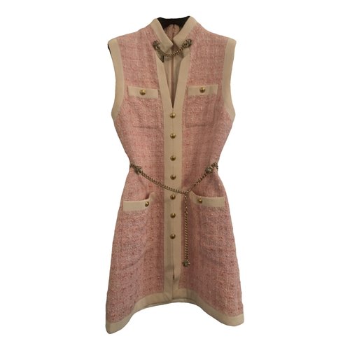 Pre-owned Gucci Tweed Mini Dress In Pink