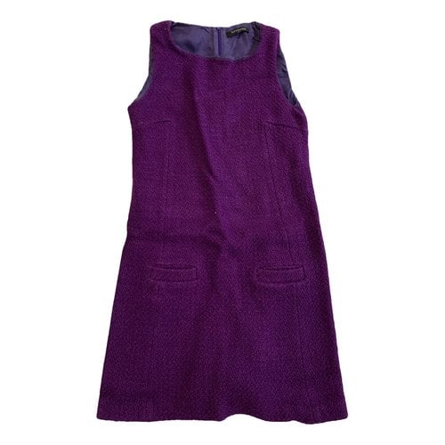 Pre-owned Tara Jarmon Wool Mid-length Dress In Purple