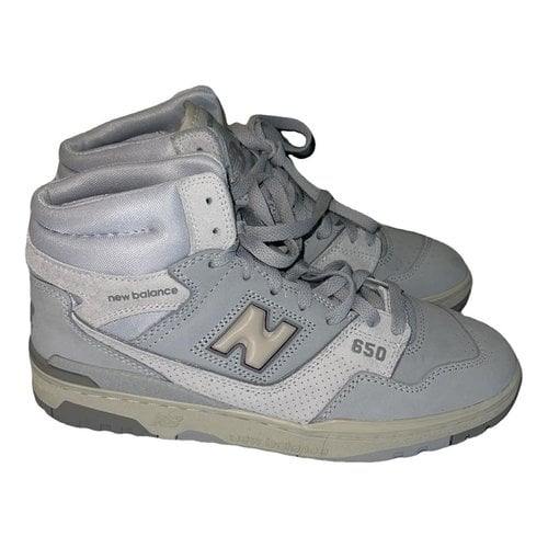 Pre-owned New Balance Leather High Trainers In Grey