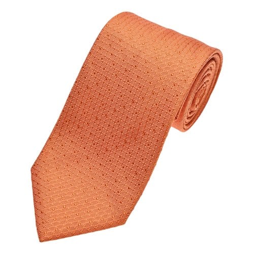 Pre-owned Brioni Silk Tie In Orange