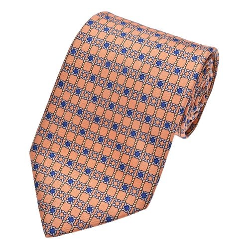 Pre-owned Pierre Balmain Silk Tie In Orange