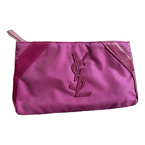 Pre-owned Saint Laurent Cloth Clutch Bag In Pink