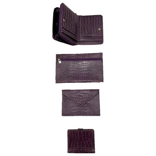 Pre-owned Mignon Leather Wallet In Purple