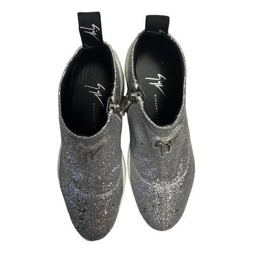 Pre-owned Giuseppe Zanotti Leather Trainers In Silver