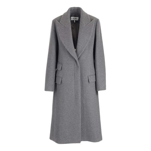 Pre-owned Loewe Cashmere Coat In Grey