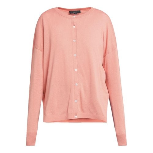 Pre-owned Theory Cardigan In Pink