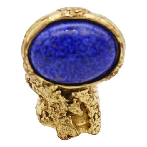 Pre-owned Saint Laurent Arty Ring In Navy