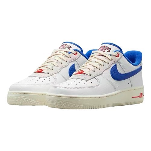 Pre-owned Nike Air Force 1 Leather Lace Ups In White