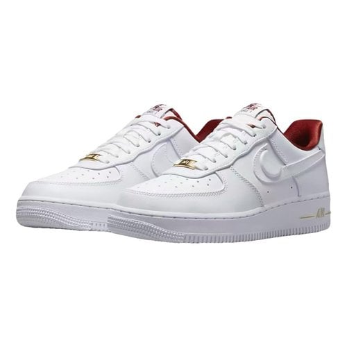 Pre-owned Nike Air Force 1 Leather Lace Ups In Burgundy
