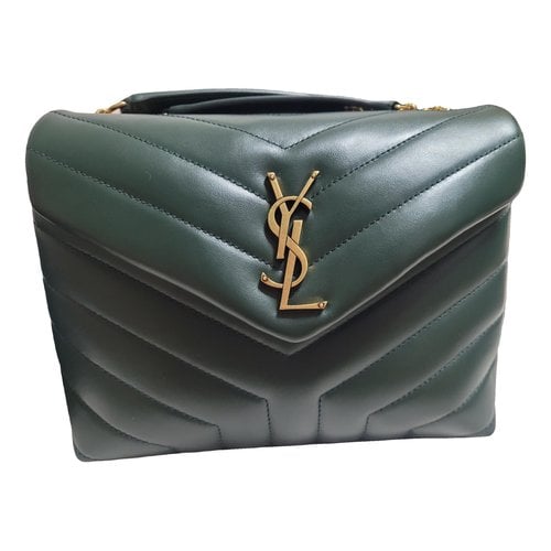 Pre-owned Saint Laurent Loulou Leather Crossbody Bag In Green