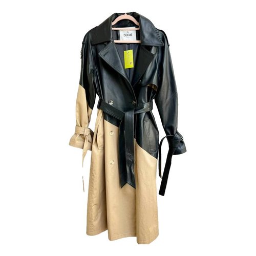 Pre-owned Ducie Leather Trench Coat In Black