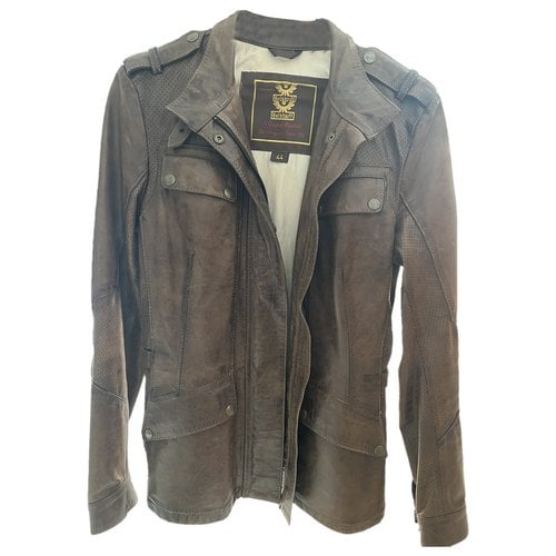 Pre-owned Belstaff Leather Caban In Brown