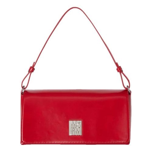 Pre-owned Msgm Leather Crossbody Bag In Red