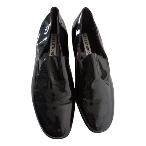 Pre-owned Acne Studios Patent Leather Flats In Black