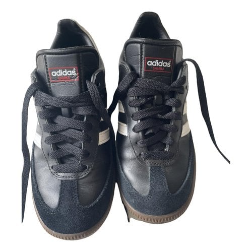 Pre-owned Adidas Originals Samba Vegan Leather Trainers In Black