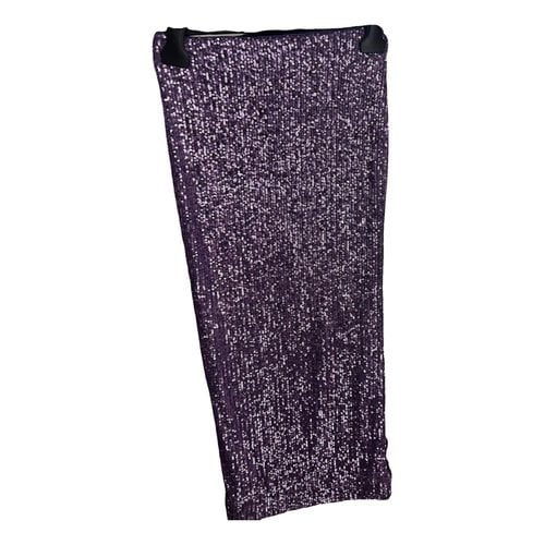Pre-owned Rotate Birger Christensen Glitter Mid-length Skirt In Purple