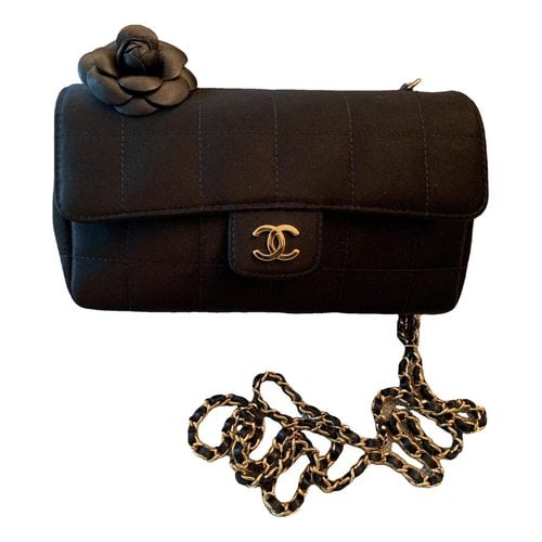 Pre-owned Chanel Timeless/classique Silk Crossbody Bag In Black