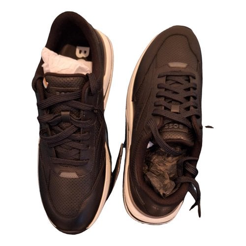 Pre-owned Hugo Boss Leather Lace Ups In Black