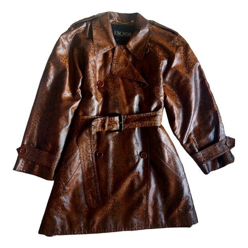 Pre-owned Escada Trench Coat In Brown