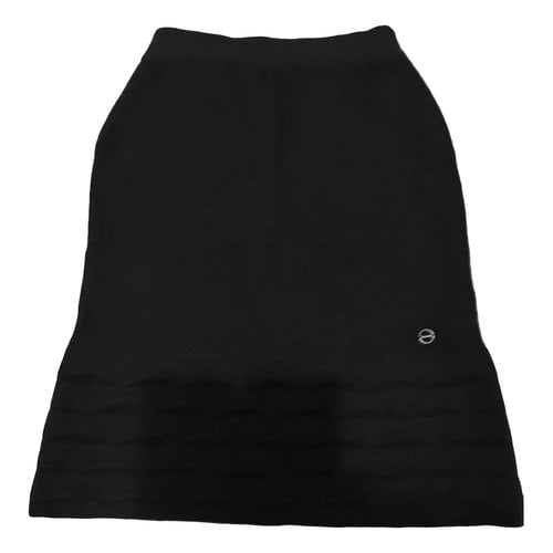 Pre-owned Borbonese Wool Mid-length Skirt In Black