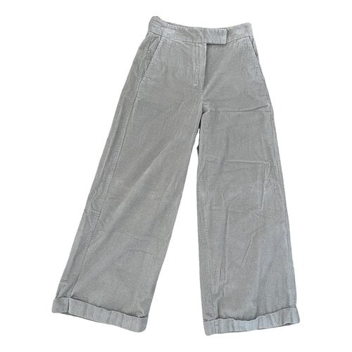 Pre-owned Max Mara Velvet Trousers In Grey