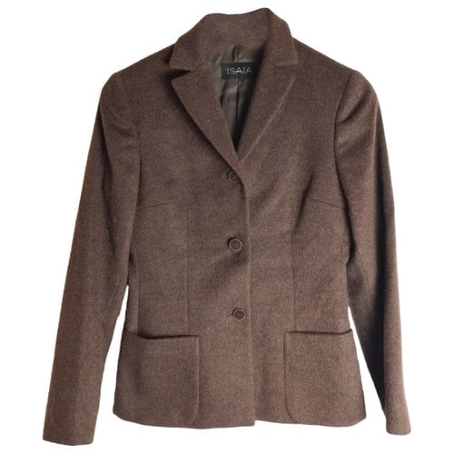 Pre-owned Isaia Wool Suit Jacket In Brown