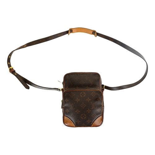 Pre-owned Louis Vuitton Amazon Leather Crossbody Bag In Brown