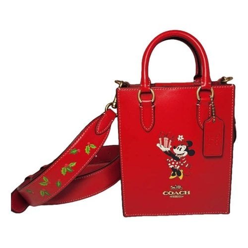 Pre-owned Coach Disney Collection Leather Handbag In Red