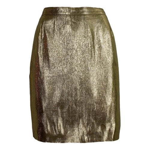 Pre-owned Genny Silk Mini Skirt In Gold