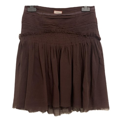 Pre-owned Max & Co Silk Skirt In Brown