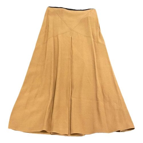 Pre-owned Moncler Maxi Skirt In Brown