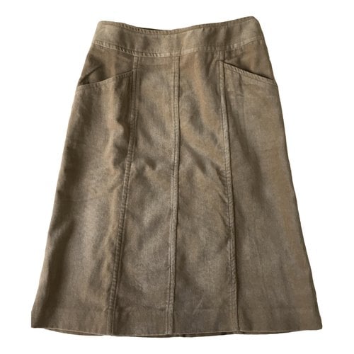 Pre-owned Claudie Pierlot Velvet Mid-length Skirt In Beige