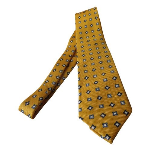Pre-owned Drake's Silk Tie In Yellow