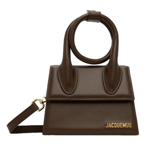 Pre-owned Jacquemus Le Chiquito Noeud Leather Crossbody Bag In Brown