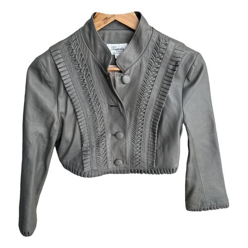 Pre-owned Temperley London Leather Jacket In Grey